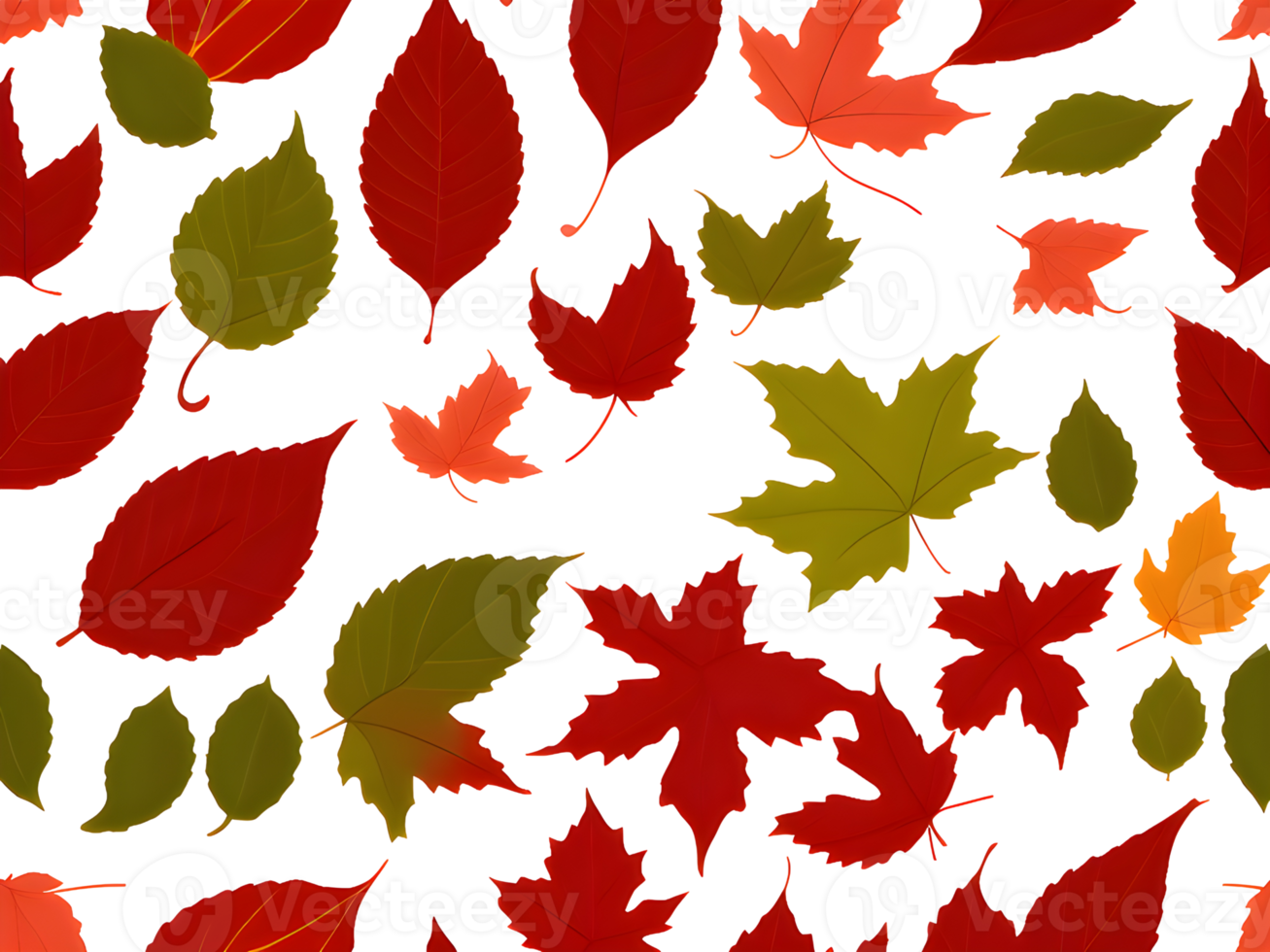 group of different colored leaves. autumn leaves background. leafs falling. pattern design. png