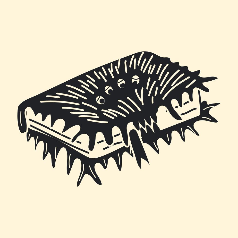 Black book in the form of a monster, an element of decor for Halloween. vector