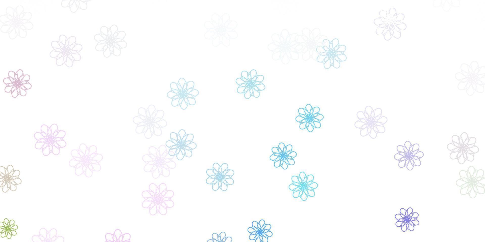 Light Blue, Red vector natural artwork with flowers.