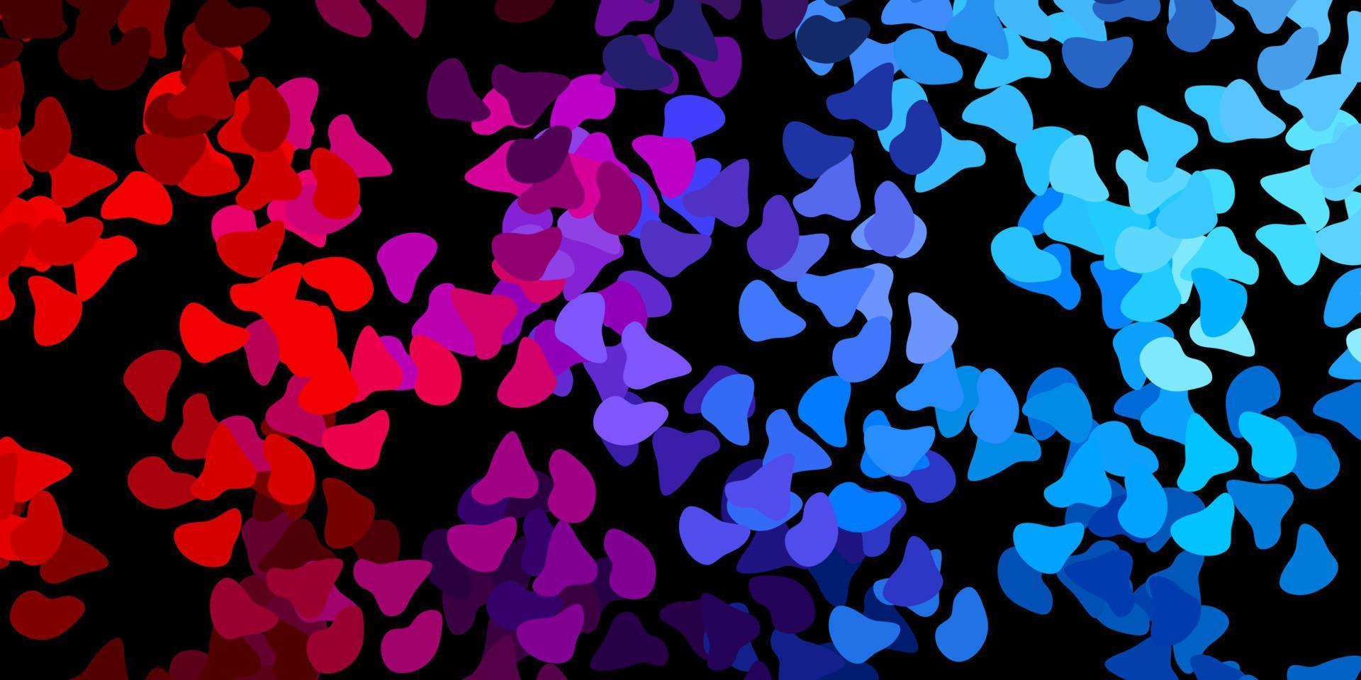 Dark blue, red vector texture with memphis shapes.
