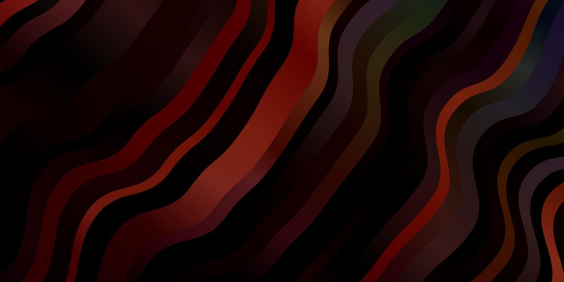 textura de vector multicolor oscuro con líneas torcidas.