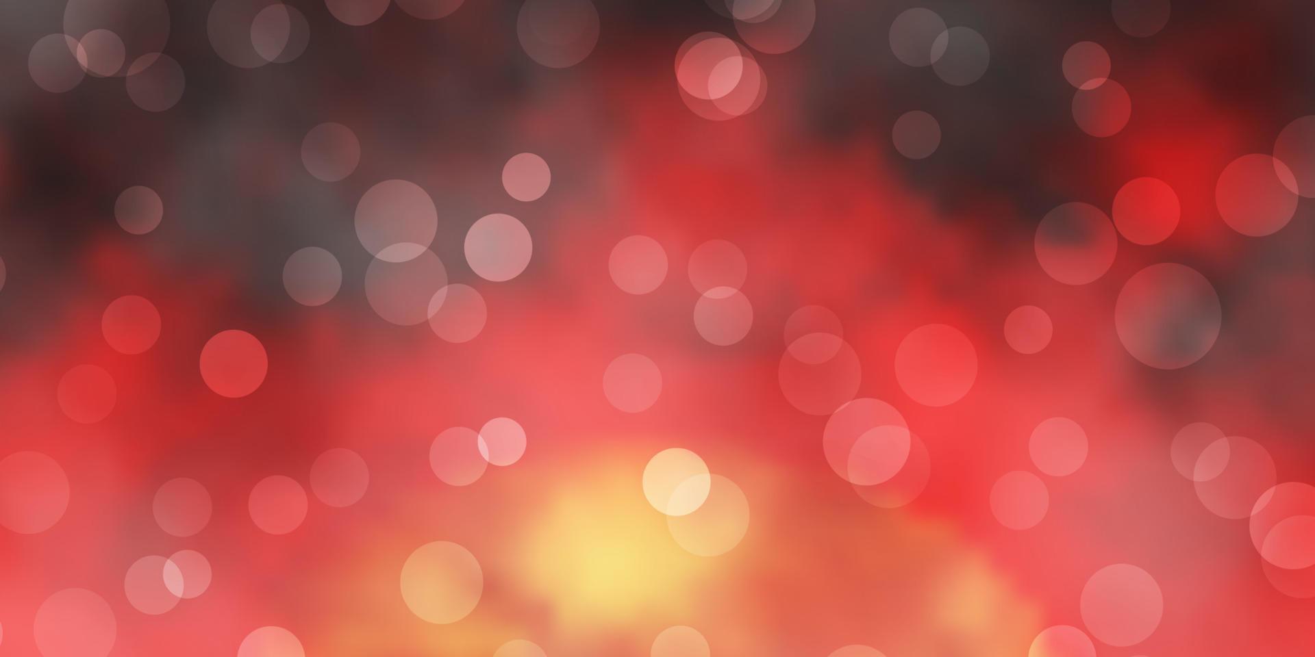 Dark Orange vector background with bubbles.