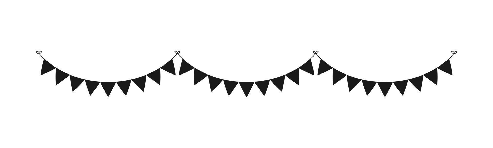 Blank banner, bunting garland silhouette template for scrapbooking parties and events vector illustration