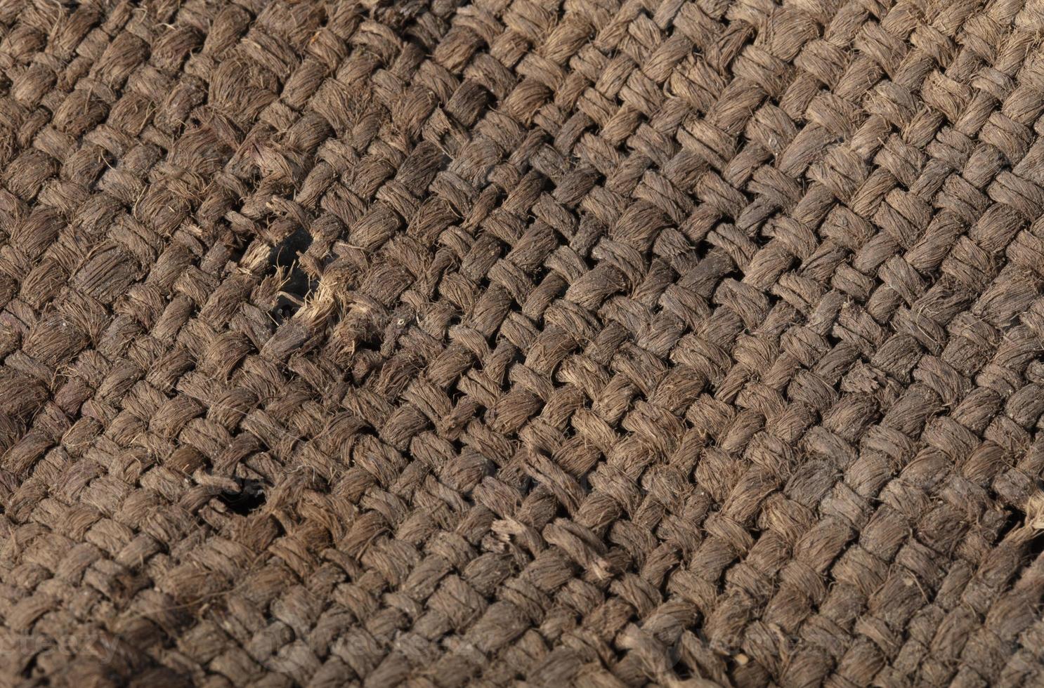 Burlap close-up. Rough canvas. Rough weave fabric background. photo