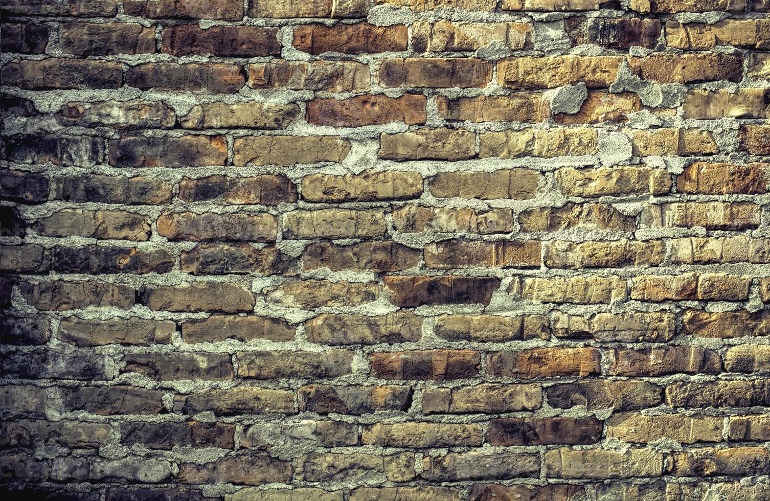 Horizontal background of a brick grunge wall. photo