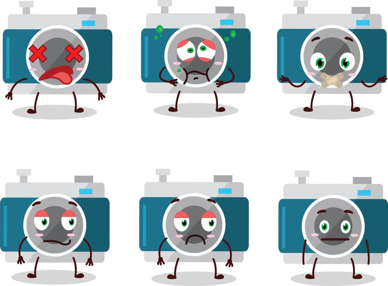 Camera pocket cartoon in character with nope expression vector