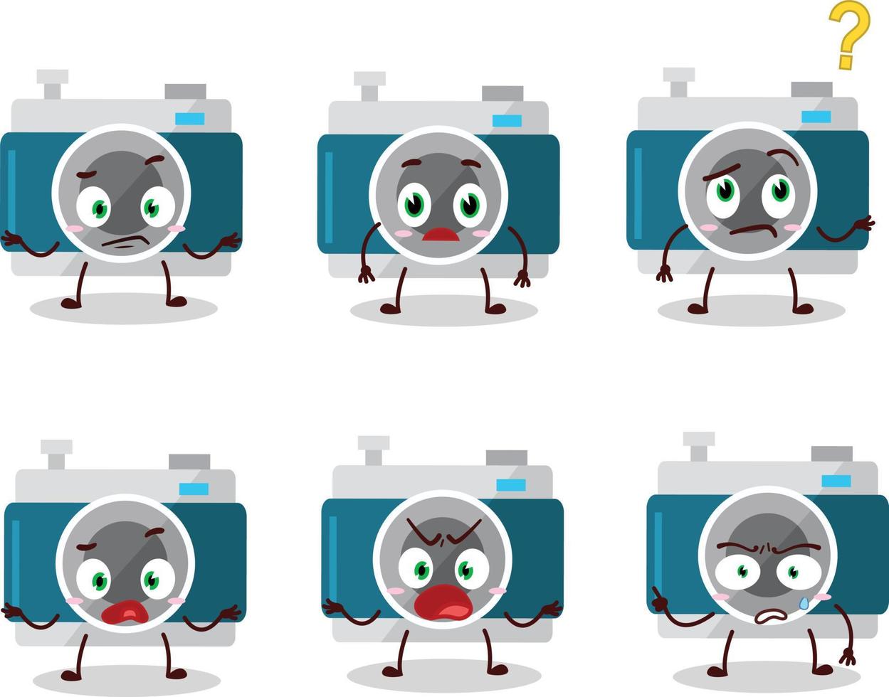 Cartoon character of camera with what expression vector