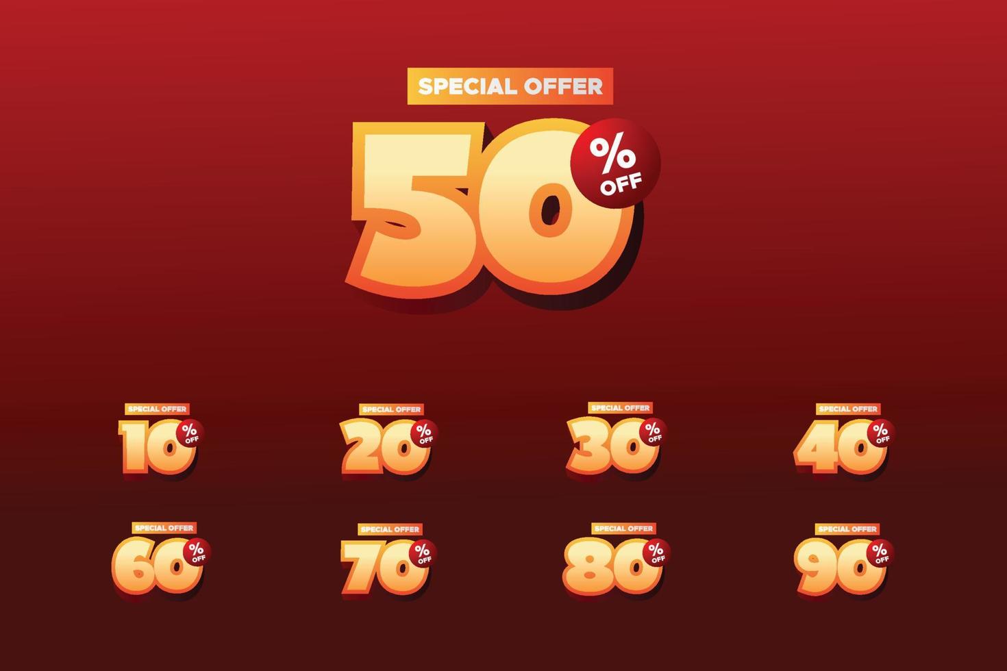 Special sale template design with different discount vector