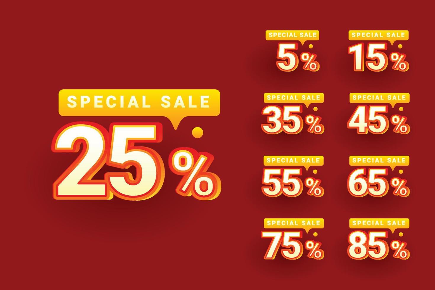 Special sale template design with different discount vector