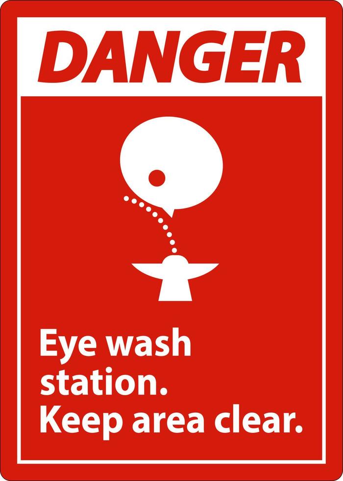 peligro ojo lavar estación mantener zona claro firmar vector