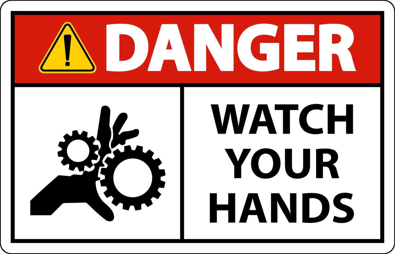 Danger Sign Watch Your Hands And Fingers vector