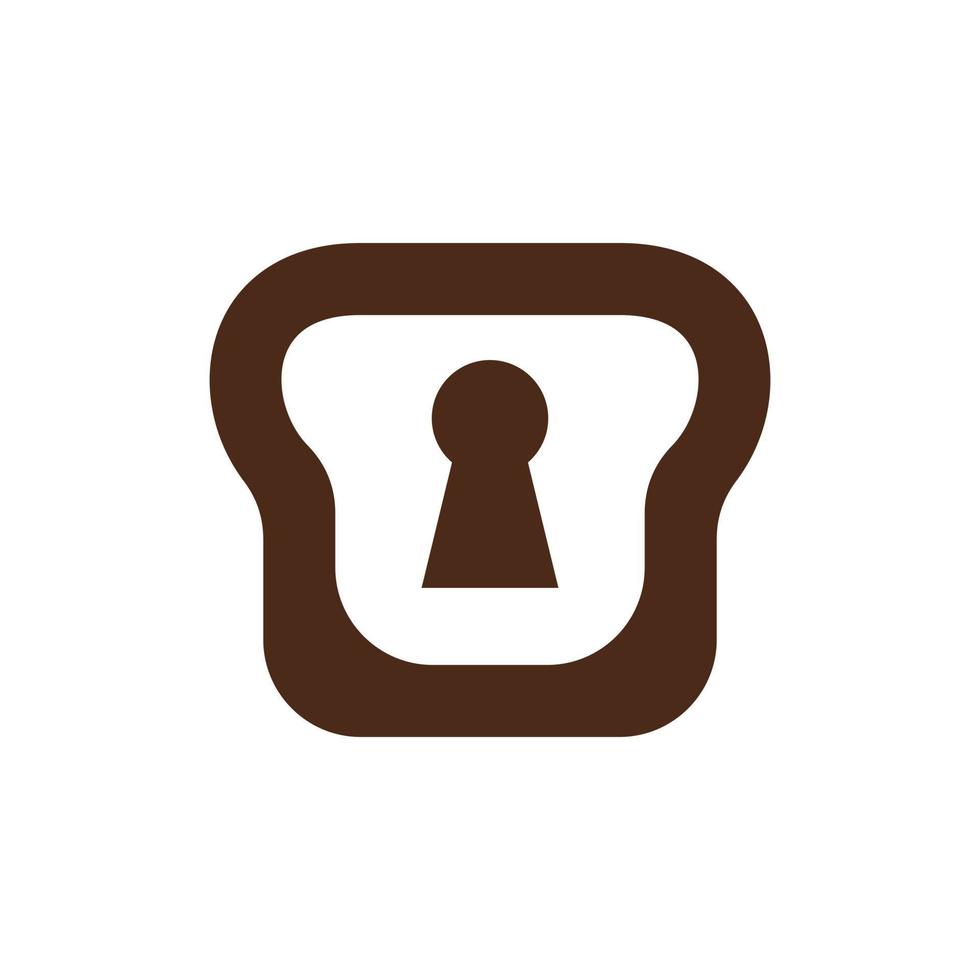 Bread bakery lock modern simple logo vector