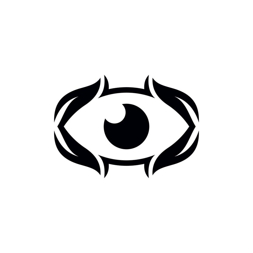 Human eye leaf nature modern simple logo vector
