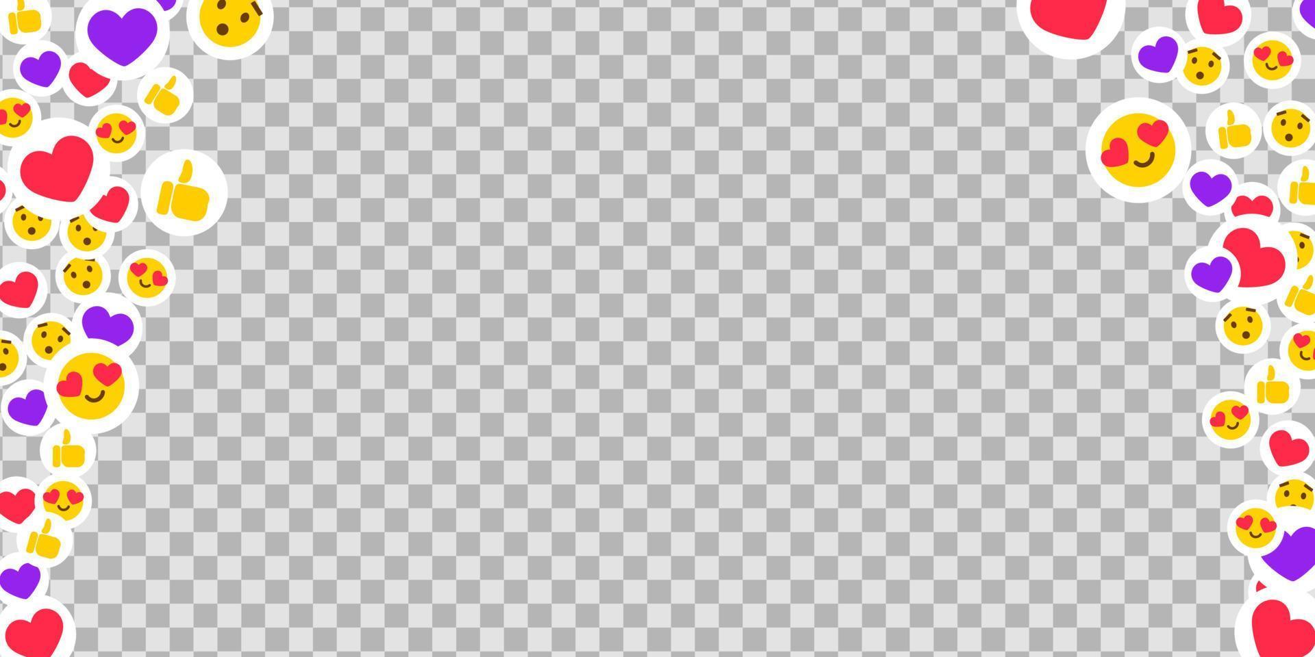 Likes flying up for stories and live streams. Frame with likes and thumb icons for social media ui. Vector illlustration