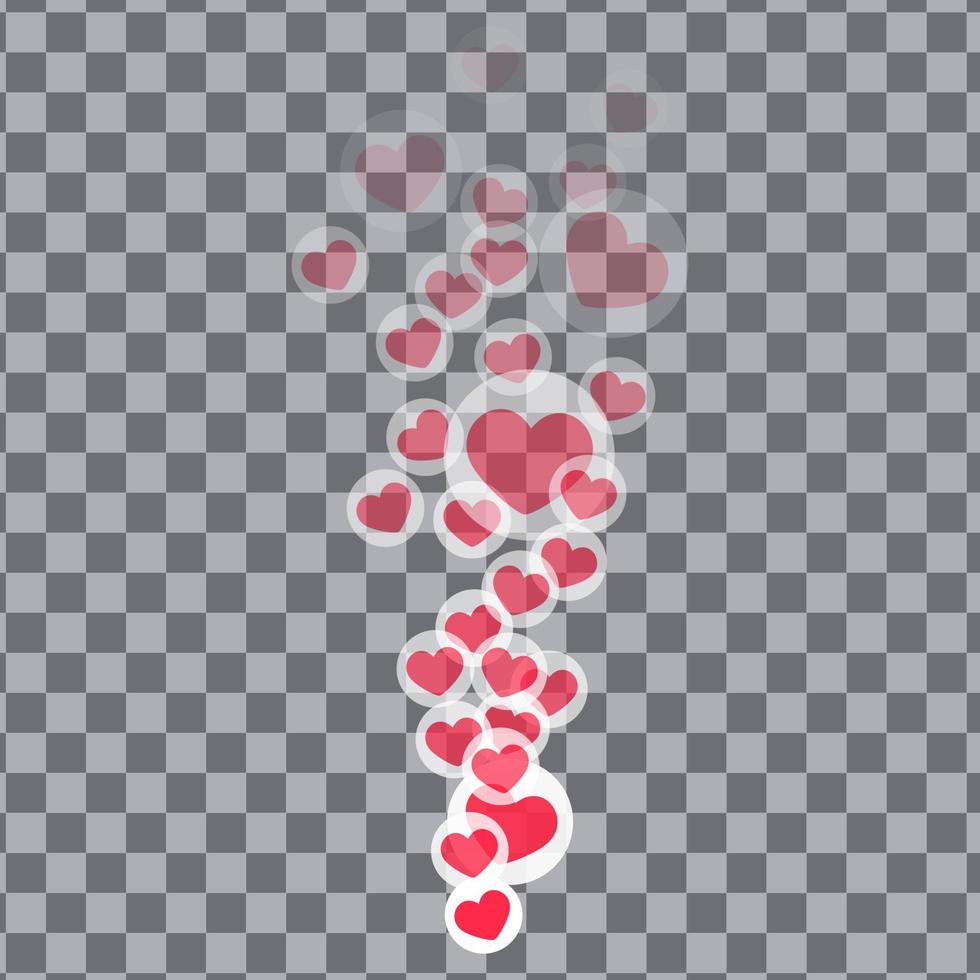 Likes flying up for stories and live streams. Like icons for social media ui. Vector illlustration