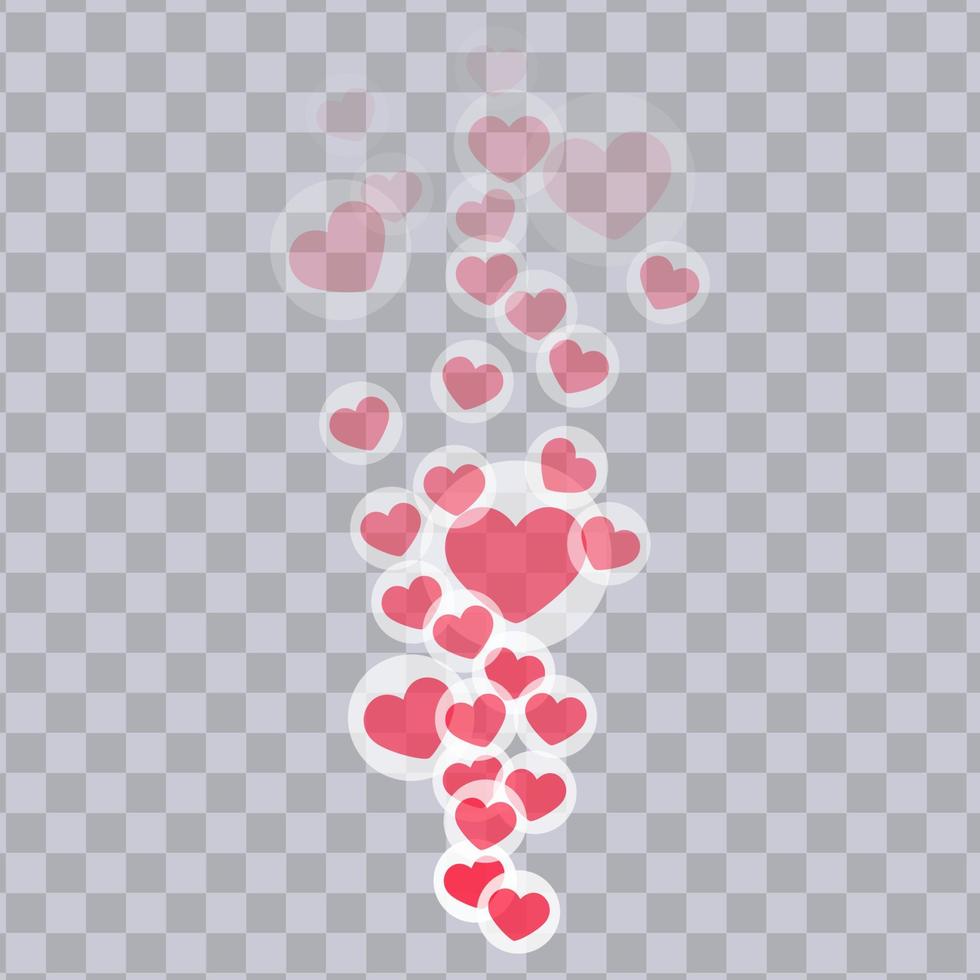 Likes flying up for stories and live streams. Like icons for social media ui. Vector illlustration