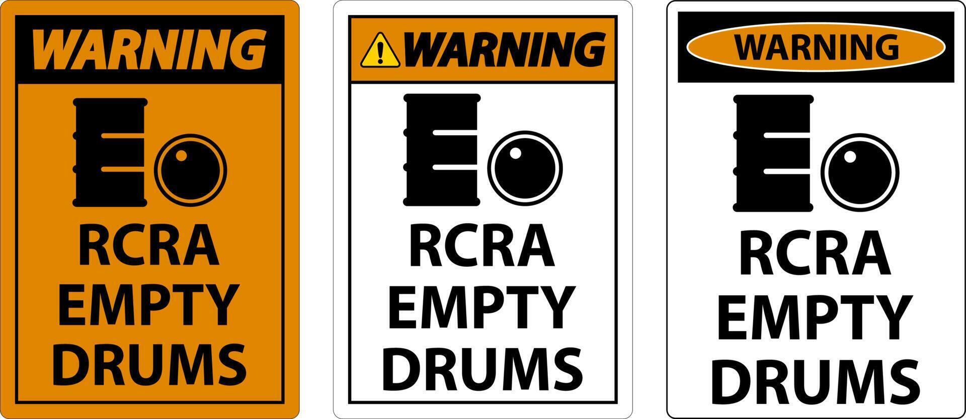 Warning Sign RCRA Empty Drums On White Background vector