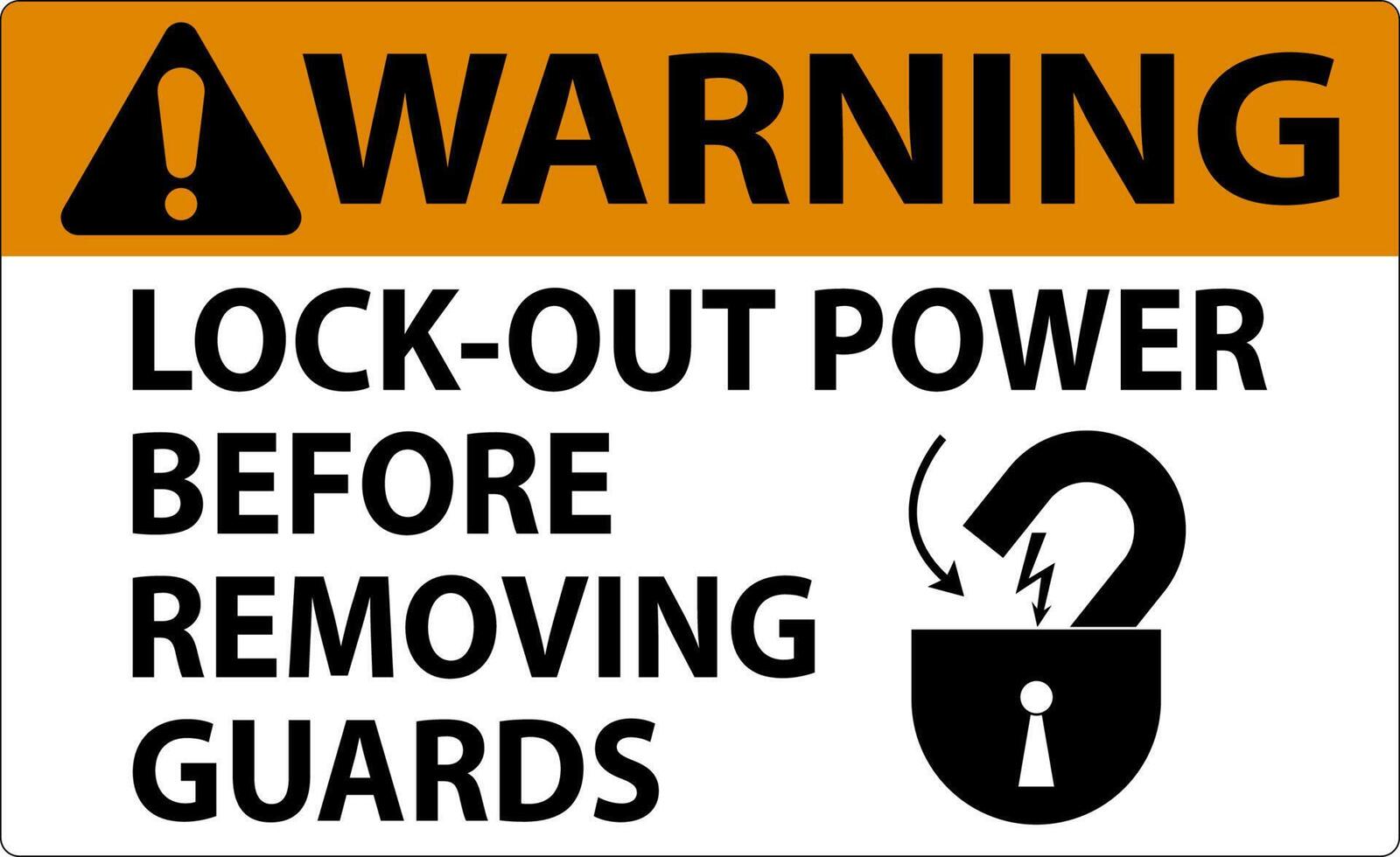 Warning Lock-Out Power Label On White Background vector
