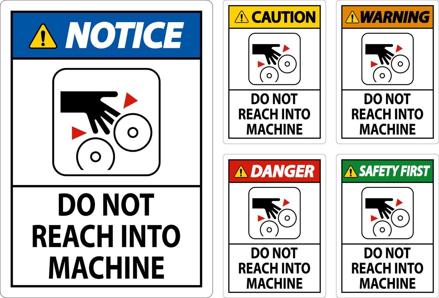 Danger Sign Do Not Reach Into Machine vector