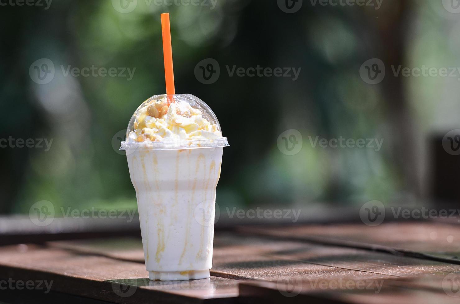 Refreshing with a cup of milk shake photo