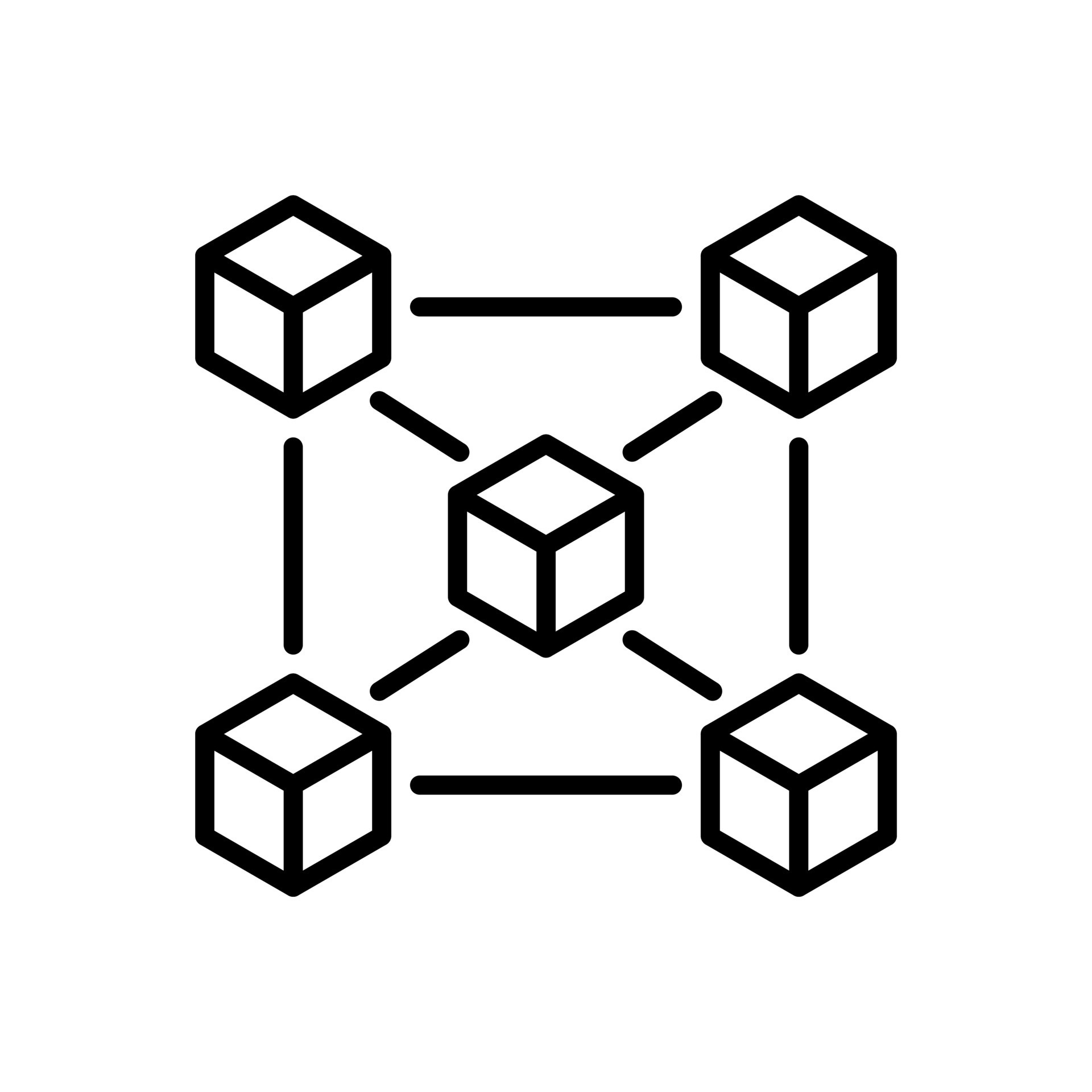 Blockchain icon in line style design isolated on white background