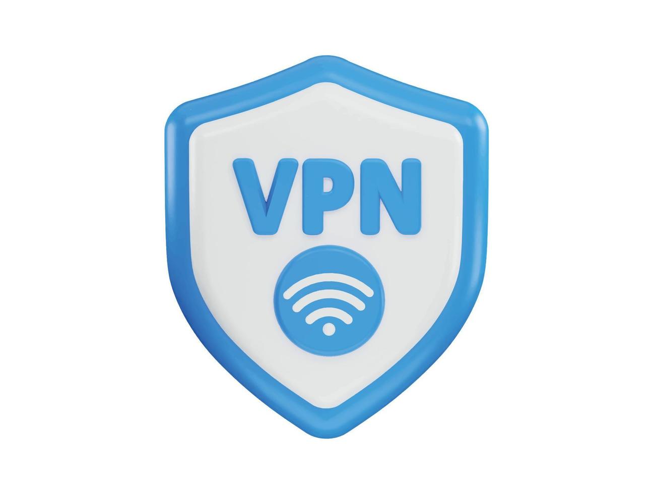 VPN icon 3d rendering vector illustration