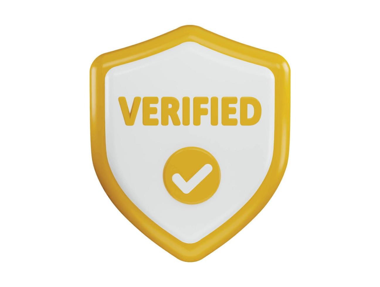 Verified icon 3d rendering vector illustration