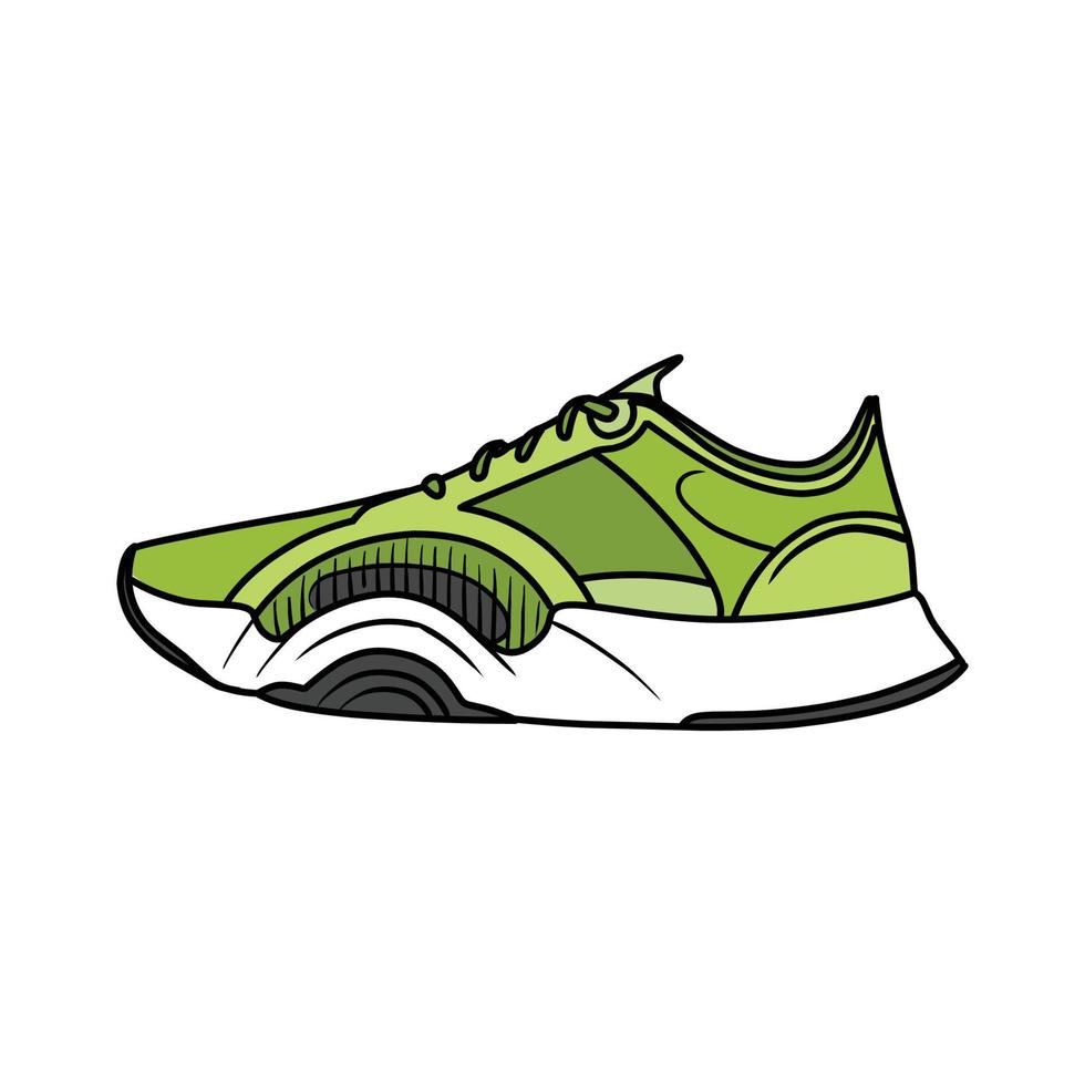 Sneakers Design with Side angle. Sport shoes . Draft. Flat design. Vector illustration. Sneakers in a flat style. Side view sneakers. Fashion sneakers.