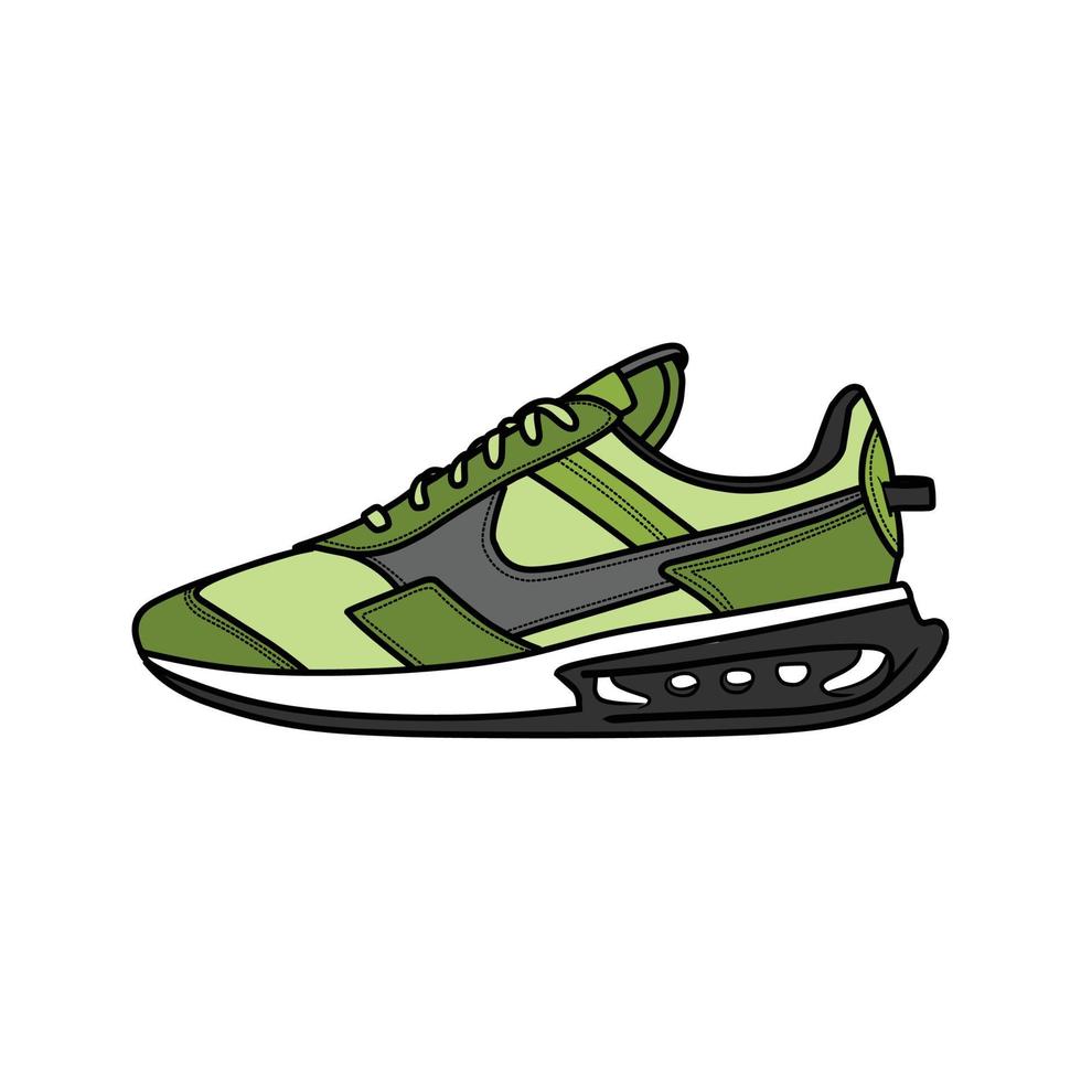 Sneakers Design with Side angle. Sport shoes . Draft. Flat design. Vector illustration. Sneakers in a flat style. Side view sneakers. Fashion sneakers.