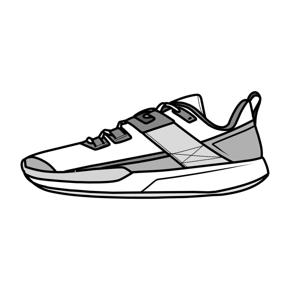 zapatillas diseño con lado ángulo. deporte Zapatos . borrador. plano diseño. vector ilustración. zapatillas en un plano estilo. lado ver zapatillas. Moda zapatillas.