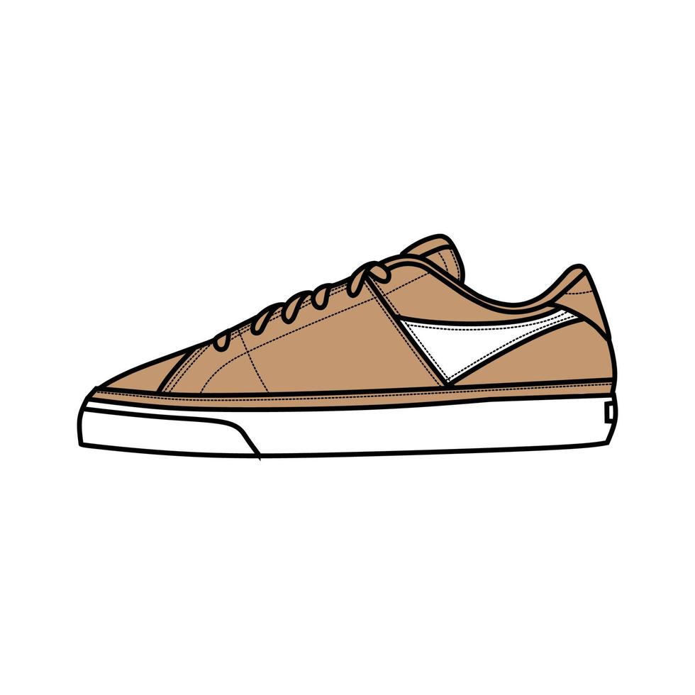 Sneakers Design with Side angle. Sport shoes . Draft. Flat design. Vector illustration. Sneakers in a flat style. Side view sneakers. Fashion sneakers.