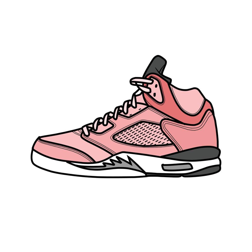 Sneakers Design with Side angle. Sport shoes . Draft. Flat design. Vector illustration. Sneakers in a flat style. Side view sneakers. Fashion sneakers.