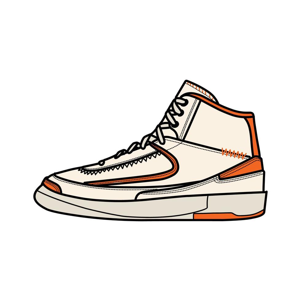 Sneakers Design with Side angle. Sport shoes . Draft. Flat design. Vector illustration. Sneakers in a flat style. Side view sneakers. Fashion sneakers.