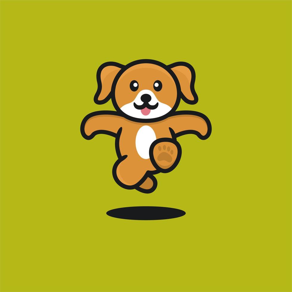cute dog standing logo design vector