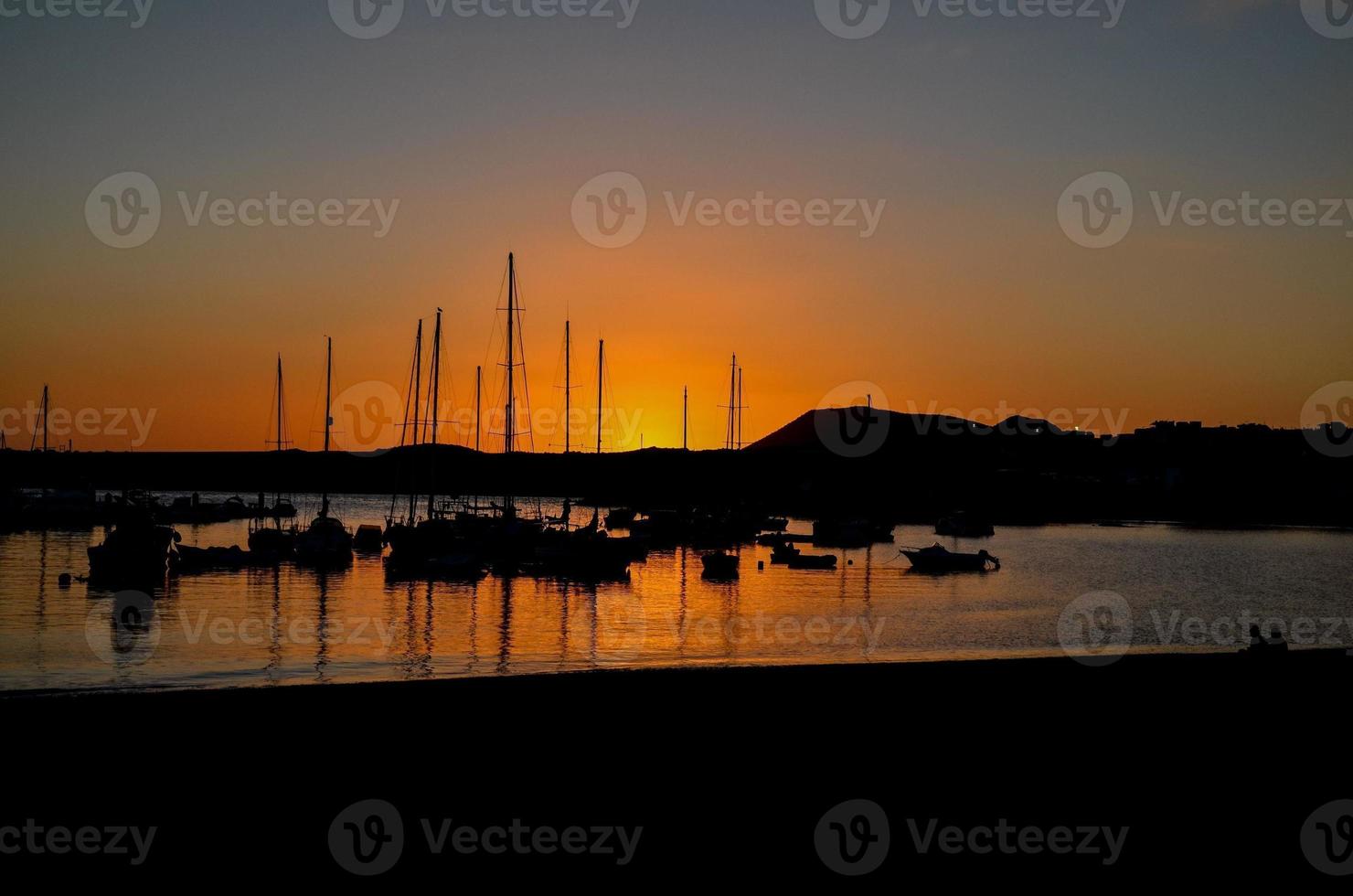 Sunset over the sea photo