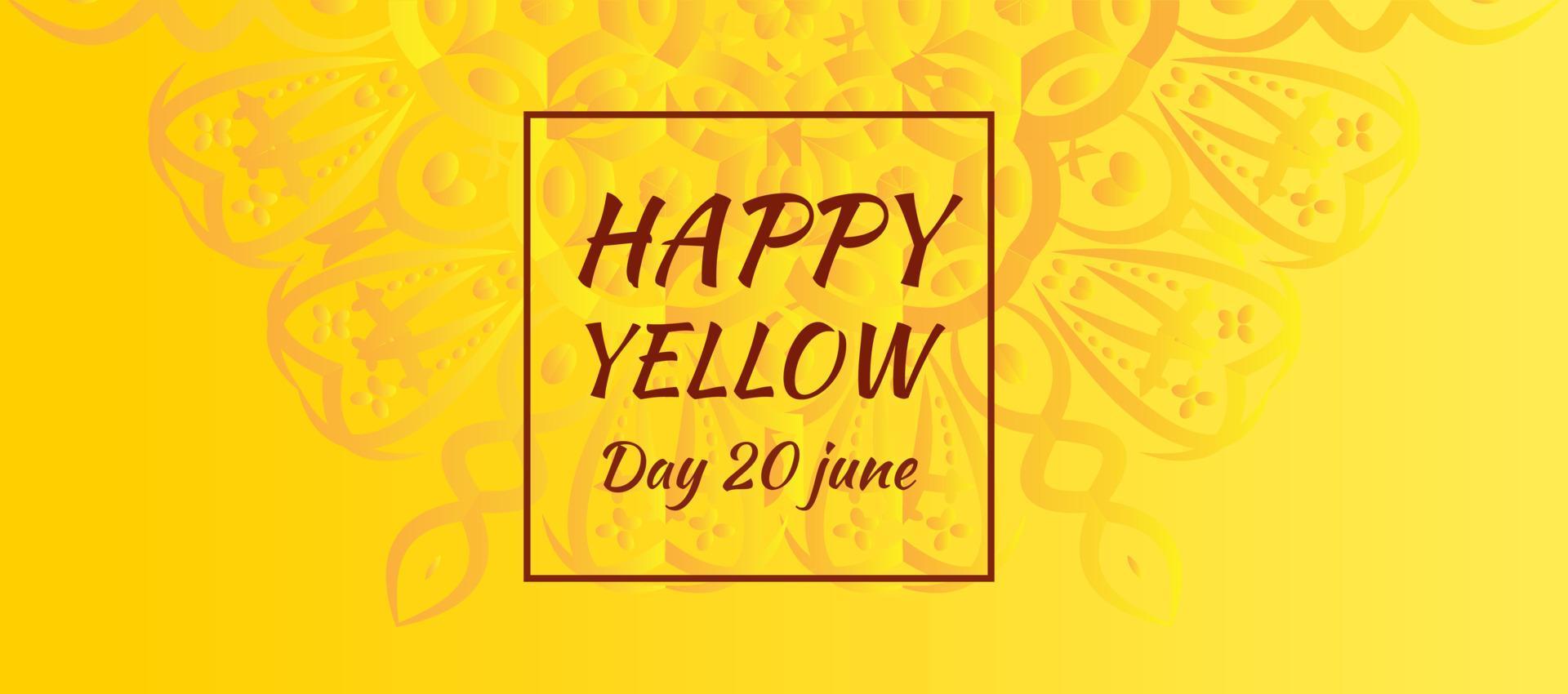 Banner for Yellow Day with abstract ornament. 21890161 Vector Art at