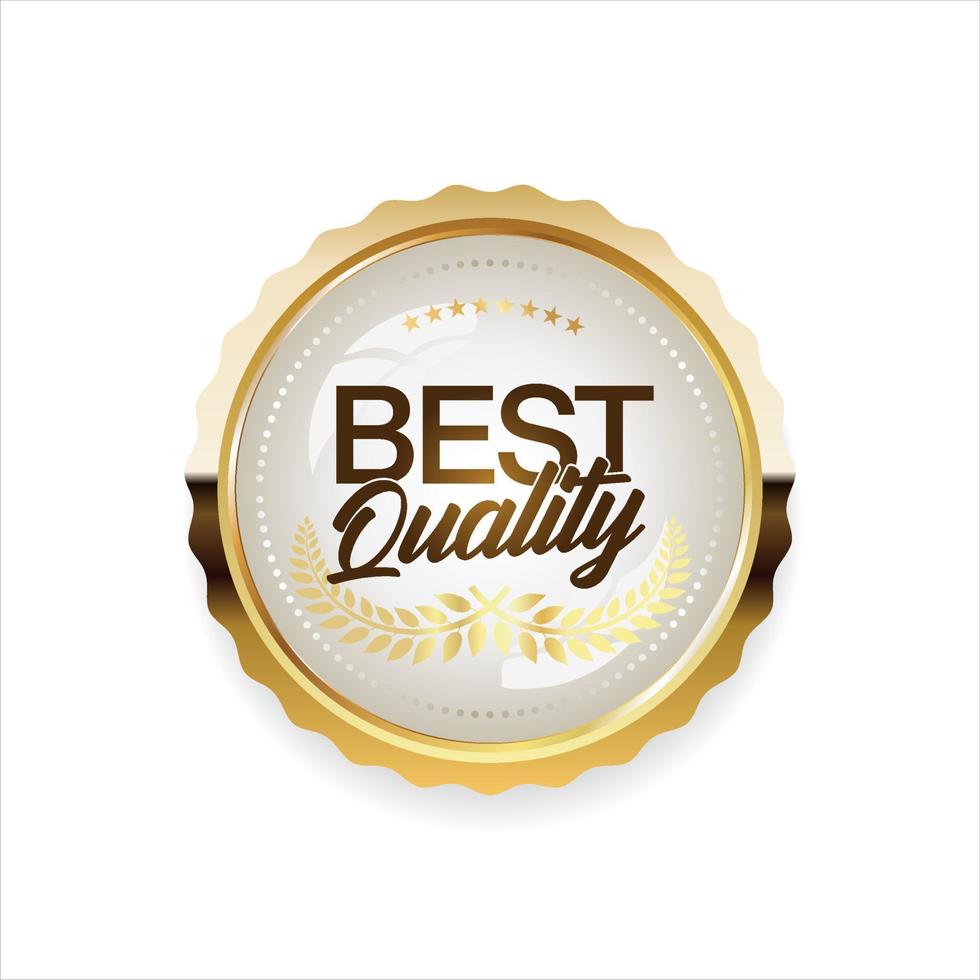 Premium quality golden badge isolated on white background vector