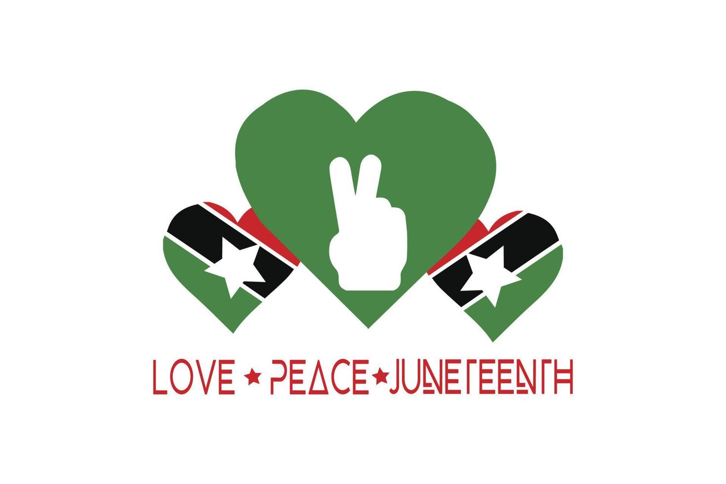 June teenth freedom day. Love peace juneteenth vector