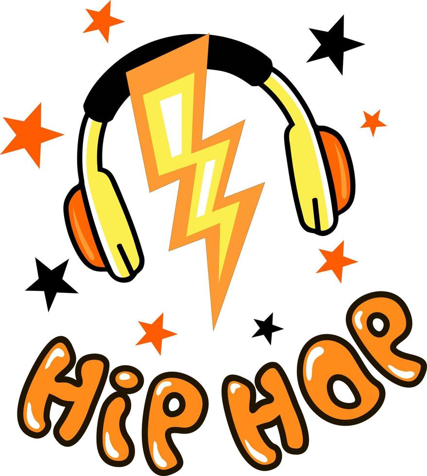 Hip hop music cool graffiti logo. Rap battle vector concept. Can be used for creating logo, posters, flyers, emblem, prints, web