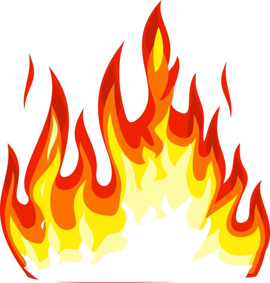 Fire borders on white. Cartoon flame banner border element, orange burn bound vector