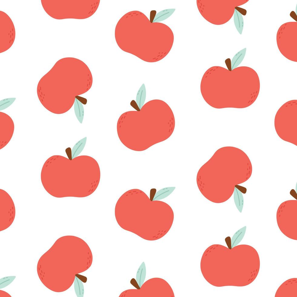 sin costura modelo con rojo manzanas vector ilustración. impresión con manzanas en plano estilo.