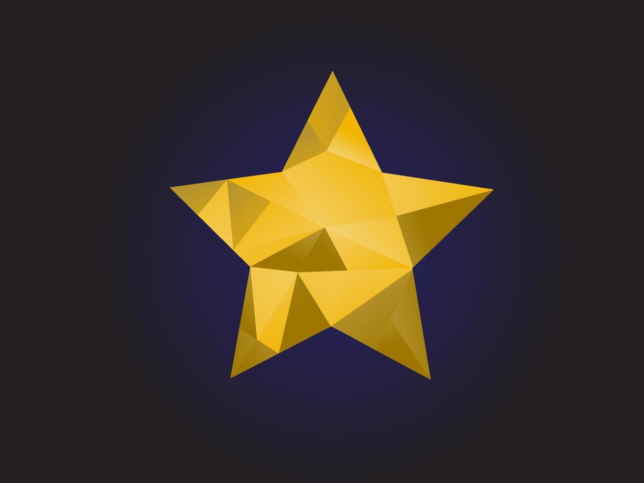 Low poly Star , Gold star Vector