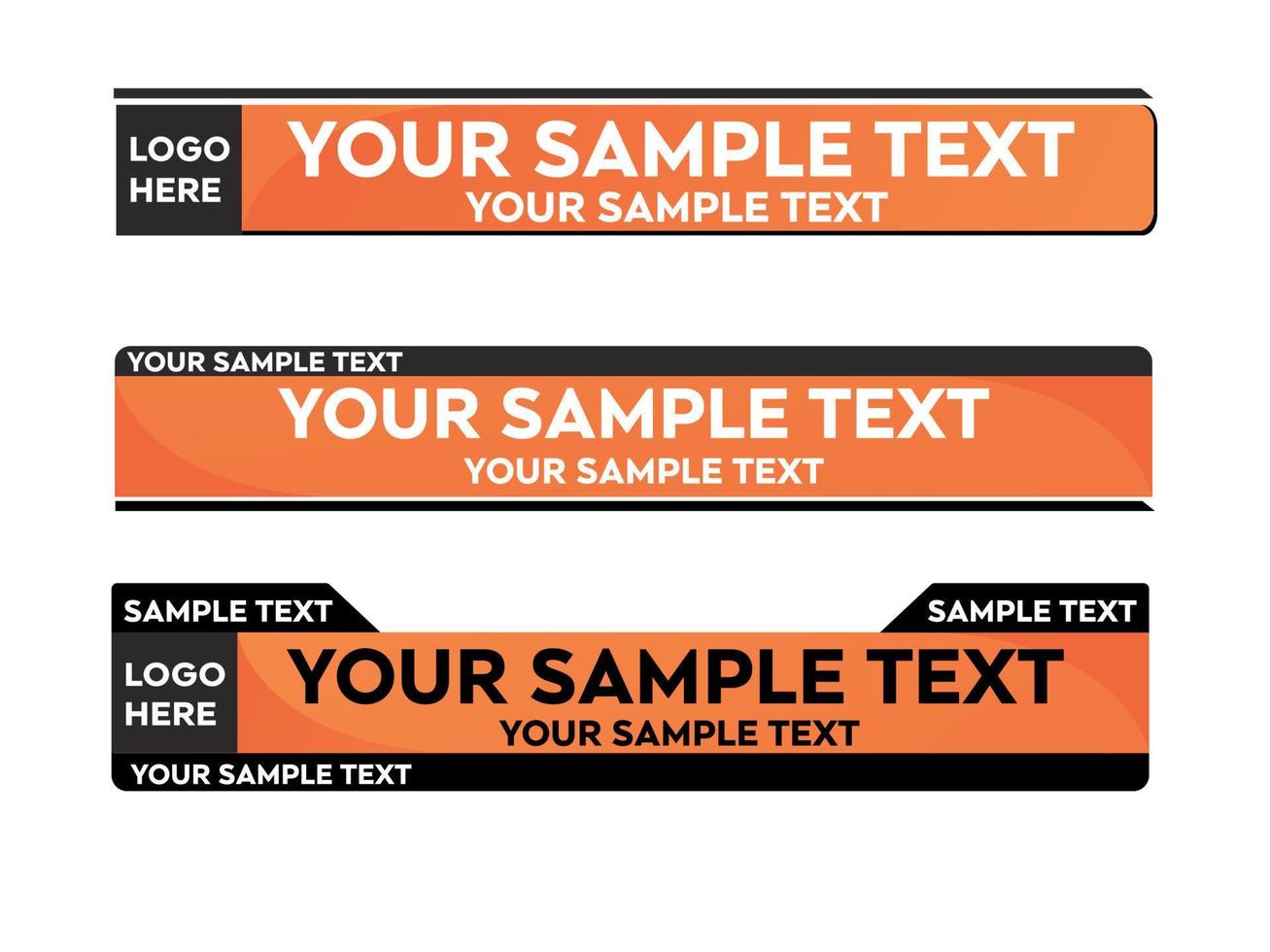 Orange Lower third vector design with Orange overlay strip text video. News Lower Thirds Pack Template. Vector illustration.