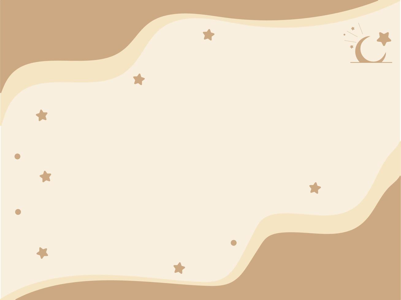 Blank space Brown Moon Background Vector Card.