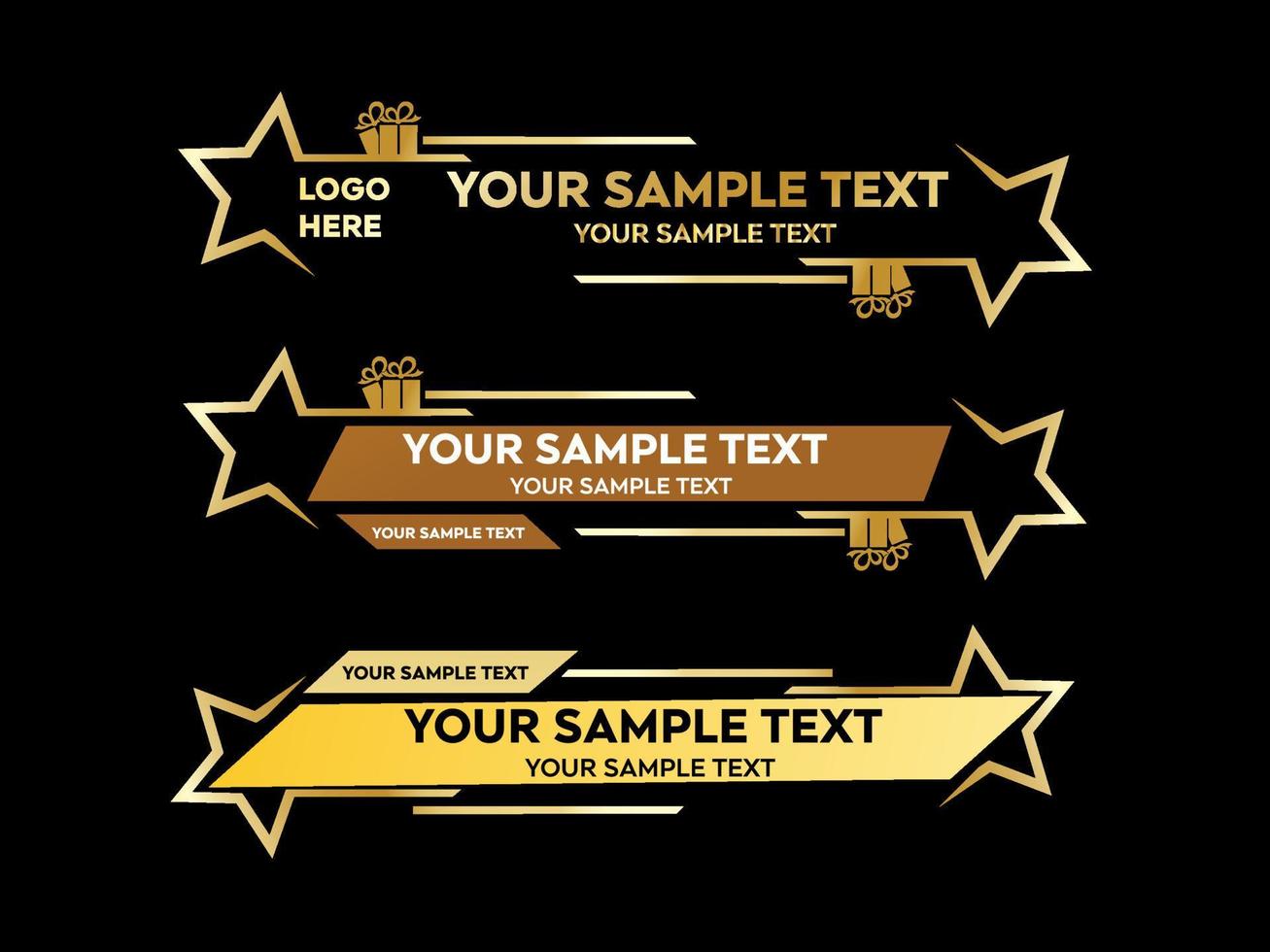 Star Lower third Luxury Gold Vector