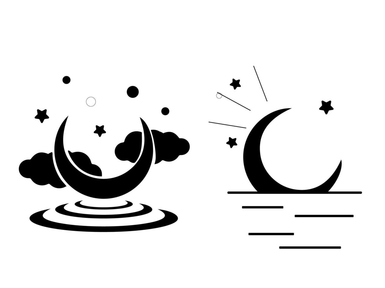 Crescent Moon Design Vector Great for prints , tattoo Art