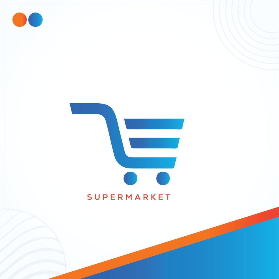 E shopping cart supermarket Letter Logo Template In Modern Creative Minimal Style Vector Design