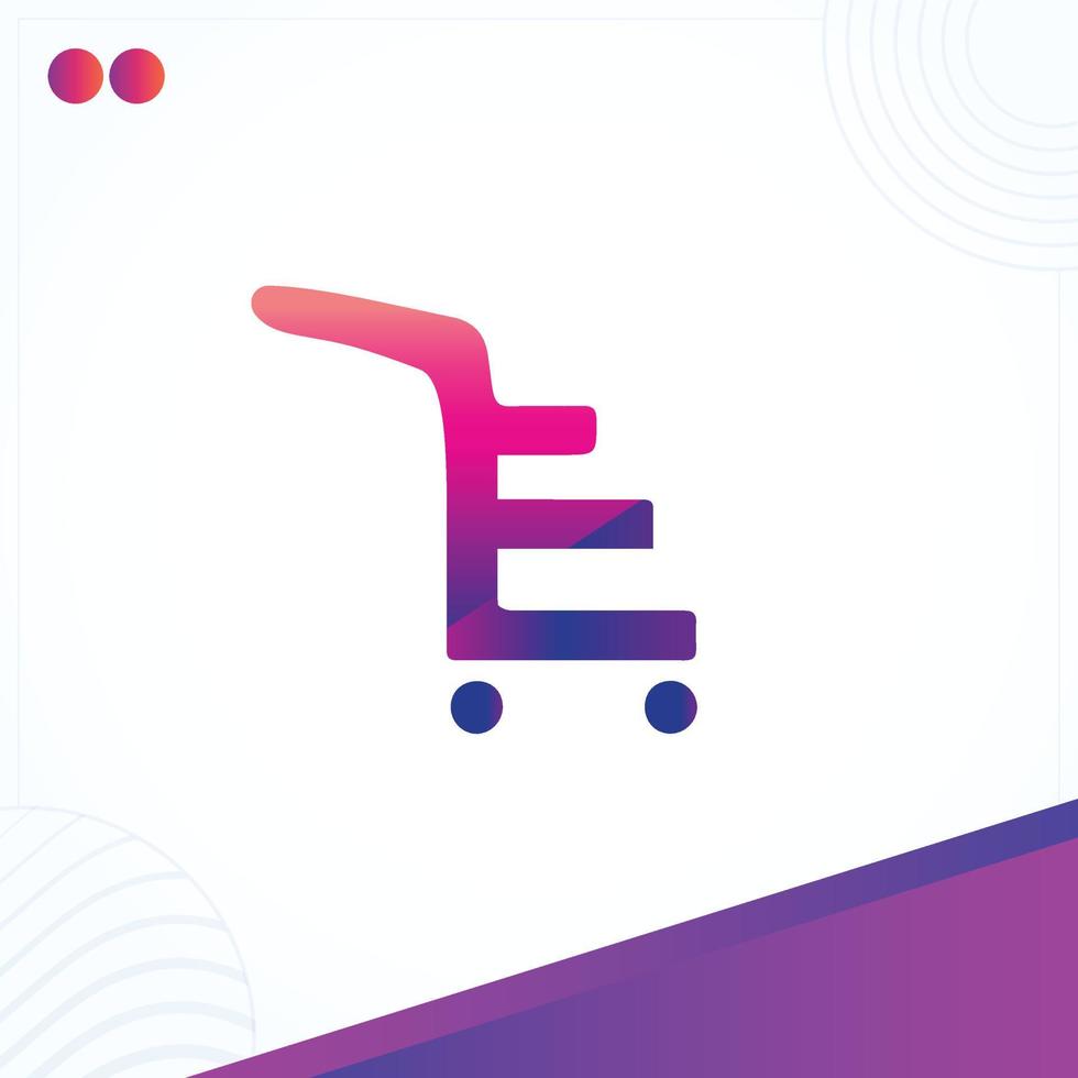 E online shopping cart logo E Letter Logo Template In Modern Creative Minimal Style Vector Design