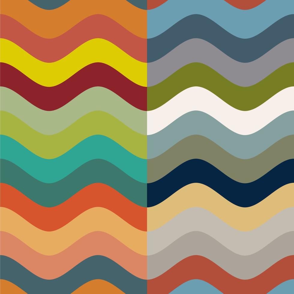 Seamless design of multicolor wave texture. Retro and vintage wave pattern. vector