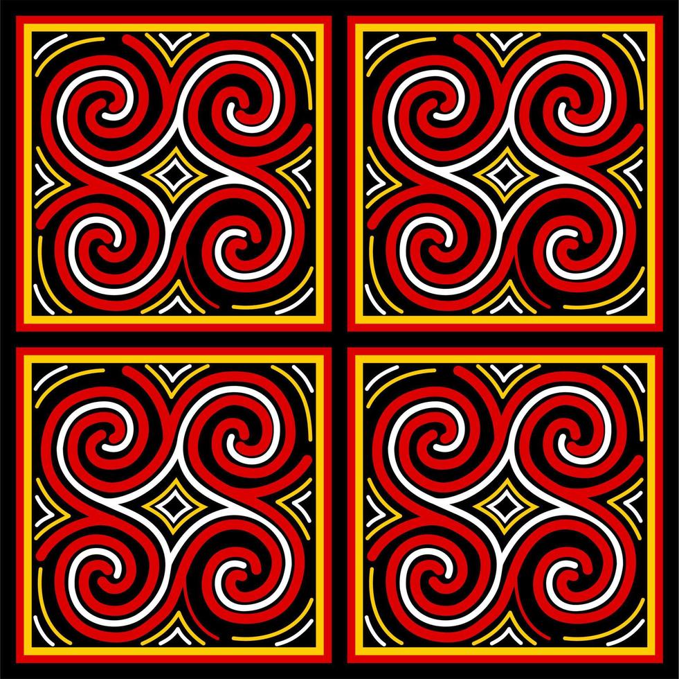 Ethnic pattern from Toraja, Indonesia. Traditionally appliedon wood carving at Toraja's house named Tongkonan. Geometric seamless pattern. vector